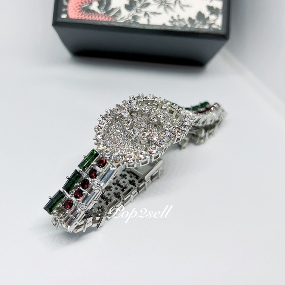 NEW Gucci Web GG Red Green Crystal Bracelet Size M - Picture 12 of 14